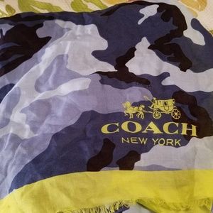 Coach blue Camouflage scarf NWT